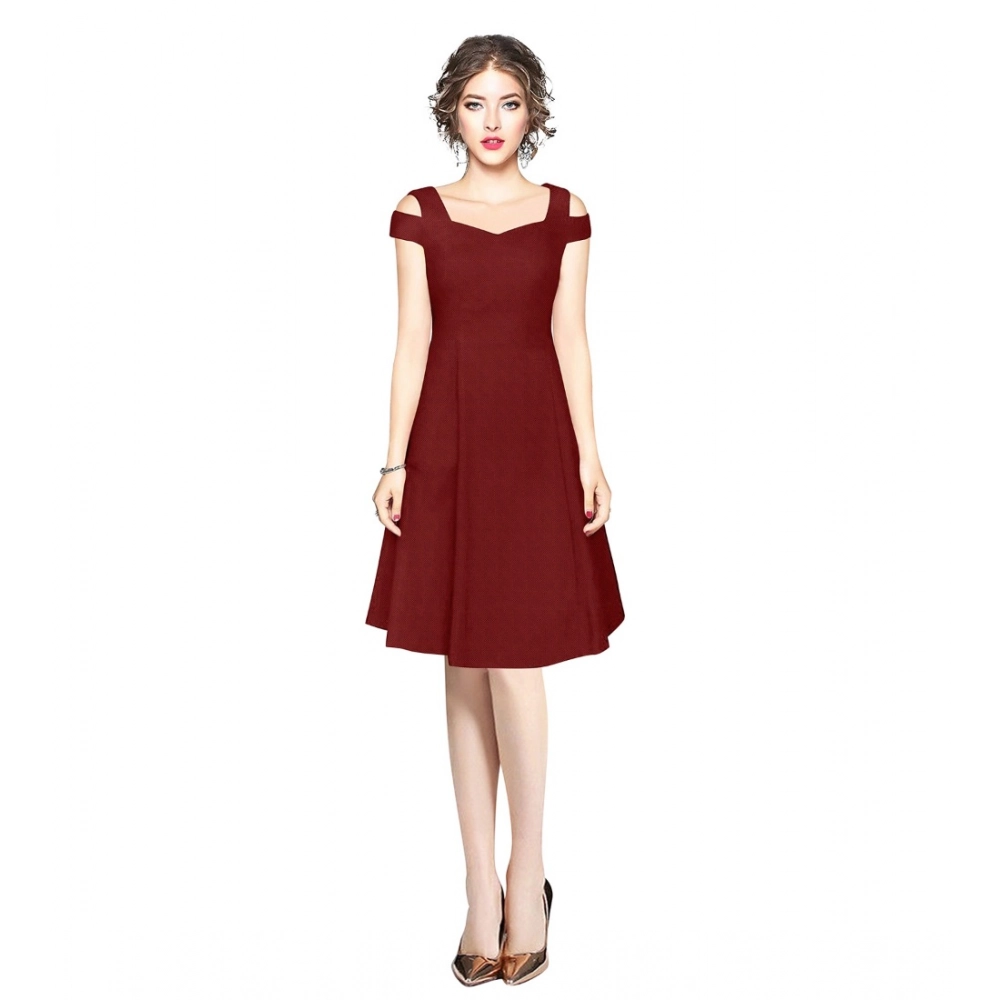 54162973321_7e037e93f3_o_d-1000x1000-1.webp Maroon Polyester Off Shoulder Dress