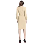 Women's Beige Knit Dress - Angle 5