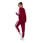 Generic Women's Knitting stretchable Solid Hooded Neck Full Sleeve Track Suit (Maroon) - Image 5