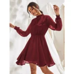 Maroon Fox Georgette Dress