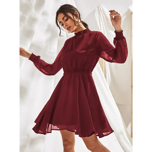 Maroon Fox Georgette Dress