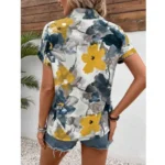 Generic Women's Casual Rayon Short Sleeve Printed Collar Neck Shirt (Multicolor) - Image 5