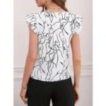 Generic Women's Casual Rayon Short Sleeve Printed Round Neck Top (Multicolor) - Image 2