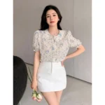 Generic Women's Casual Rayon Cuff Sleeve Printed Collar Neck Shirt (Multicolor) - Image 5