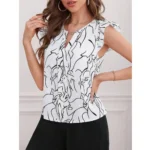 Generic Women's Casual Rayon Short Sleeve Printed Round Neck Top (Multicolor) - Image 5