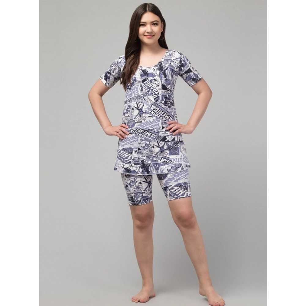 Grey Printed Swimsuit Set Women