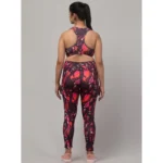 Red Printed Tights Bra Set - Angle 4