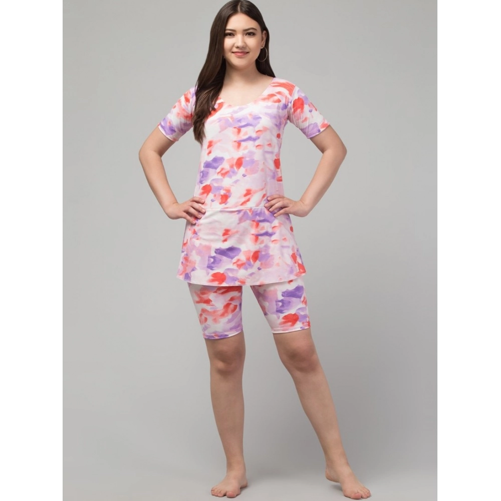 Model wearing NariHaat Multicolor Printed Swimsuit