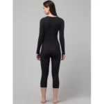 Women's Black V Neck Swimsuit Set - Angle 5