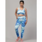 Blue Printed Activewear Set for Women
