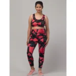 Red Printed Activewear Set Women
