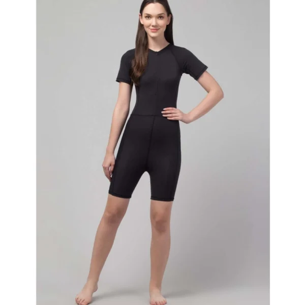 Black Round Neck Swimsuit for Women
