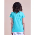 Generic Women's Casual Cotton Printed Half Sleeve Round Neck T-Shirt (Seagreen) - Image 3