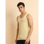 Generic Men's Casual Cotton Solid Round Neck Sleeveless Vest (Beige) - Image 5