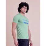 Generic Men's Casual Cotton Printed Half Sleeve Round Neck T-Shirt (Pista) - Image 4