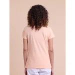 Generic Women's Casual Cotton Printed Half Sleeve Round Neck T-Shirt (Peach) - Image 3