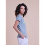 Generic Women's Casual Cotton Printed Half Sleeve Round Neck T-Shirt (Teegrey) - Image 4