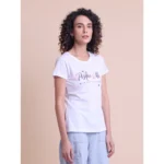Generic Women's Casual Cotton Printed Half Sleeve Round Neck T-Shirt (White) - Image 4