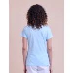 Generic Women's Casual Cotton Printed Half Sleeve Round Neck T-Shirt (Blue) - Image 3