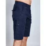 Generic Men's Casual Cotton Solid Knee Length Cargo Shorts (Navy) - Image 4