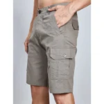 Generic Men's Casual Cotton Solid Knee Length Cargo Shorts (DarkGrey) - Image 4