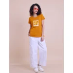 Generic Women's Casual Cotton Printed Half Sleeve Round Neck T-Shirt (Peanutbrown) - Image 5