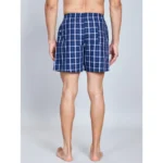 Generic Men's Casual Cotton Checkred Above Knee Boxer Shorts (Navy) - Image 3