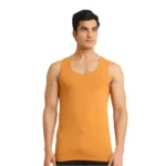 Generic Men's Casual Cotton Solid Round Neck Sleeveless Vest (Brown)