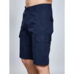 Generic Men's Casual Cotton Solid Knee Length Cargo Shorts (Navy) - Image 5