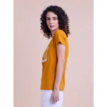 Generic Women's Casual Cotton Printed Half Sleeve Round Neck T-Shirt (Peanutbrown) - Image 4