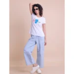 Generic Women's Casual Cotton Printed Half Sleeve Round Neck T-Shirt (White) - Image 5