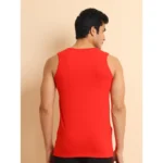 Generic Men's Casual Cotton Solid Round Neck Sleeveless Vest (Red) - Image 3
