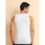 Generic Men's Casual Cotton Solid Round Neck Sleeveless Vest (Offwhite) - Image 3