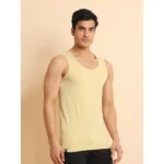 Generic Men's Casual Cotton Solid Round Neck Sleeveless Vest (Beige) - Image 4