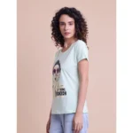 Generic Women's Casual Cotton Printed Half Sleeve Round Neck T-Shirt (Mint) - Image 5