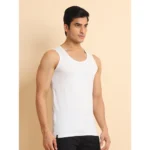Generic Men's Casual Cotton Solid Round Neck Sleeveless Vest (Offwhite) - Image 4