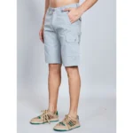Generic Men's Casual Cotton Solid Knee Length Cargo Shorts (Grey) - Image 5