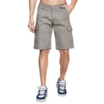 Generic Men's Casual Cotton Solid Knee Length Cargo Shorts (DarkGrey)