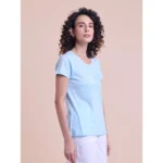 Generic Women's Casual Cotton Printed Half Sleeve Round Neck T-Shirt (Blue) - Image 4
