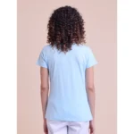 Generic Women's Casual Cotton Printed Half Sleeve Round Neck T-Shirt (Blue) - Image 3