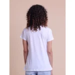Generic Women's Casual Cotton Printed Half Sleeve Round Neck T-Shirt (White) - Image 3