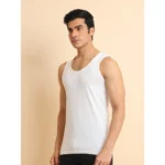 Generic Men's Casual Cotton Solid Round Neck Sleeveless Vest (Offwhite) - Image 5
