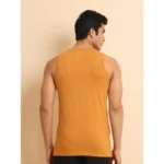 Generic Men's Casual Cotton Solid Round Neck Sleeveless Vest (Brown) - Image 3