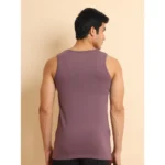 Generic Men's Casual Cotton Solid Round Neck Sleeveless Vest (Berry) - Image 3