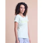 Generic Women's Casual Cotton Printed Half Sleeve Round Neck T-Shirt (MintGreen) - Image 4