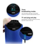 Generic Plastic Rubber Wireless TG113 Bluetooth Speaker (Blue) - Image 3