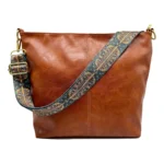 Brown PU Leather Sling Bag for Women