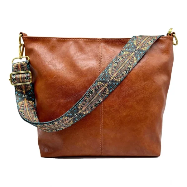 Brown PU Leather Sling Bag for Women
