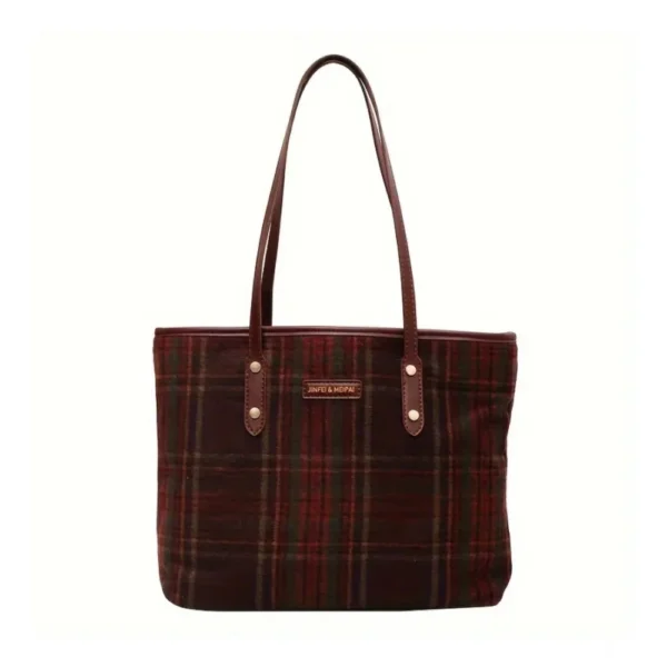 Generic Women's Woolen  Medium Shoulder Zipper Handbag (Red)