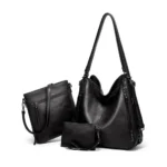 Black PU Leather Shoulder Bag